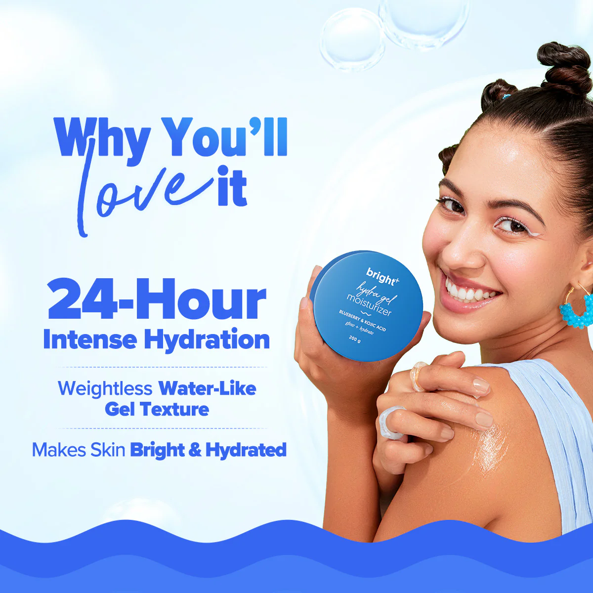 Bright+ Hydra Gel Moisturizer with Blueberry & Kojic Acid - 200 g - Image 6