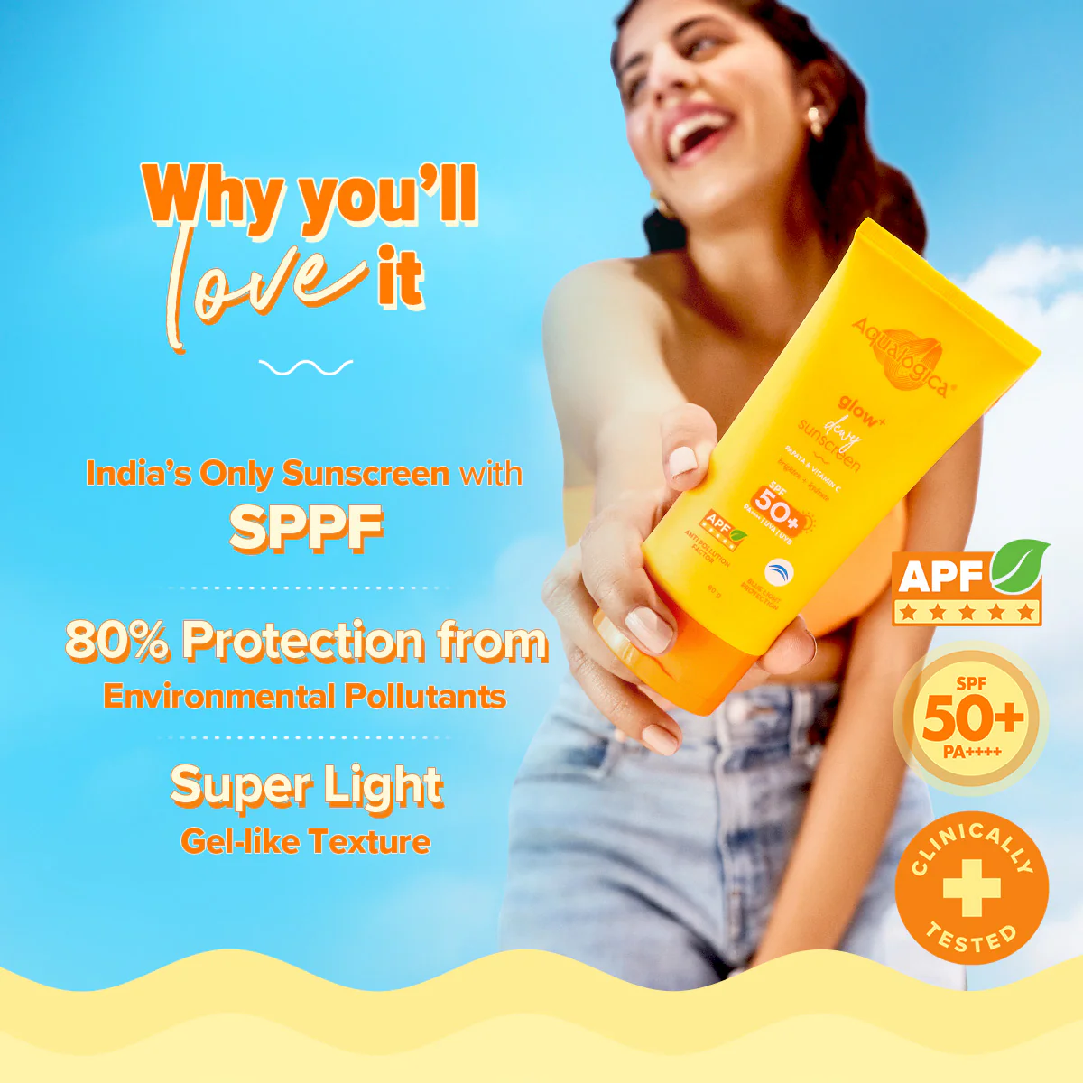 FREEBIE - Glow+ Dewy Sunscreen with SPF 50+ & PA++++ for UVA/B & Blue Light Protection & No White Cast - 80g - Image 3