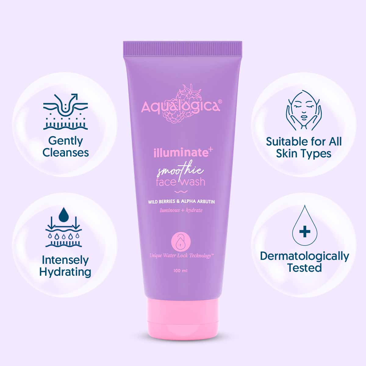 IIIuminate+ Smoothie Face Wash with Wild Berries & Alpha Arbutin for Luminous Glow - 100ml (Pack of 2) - Image 2