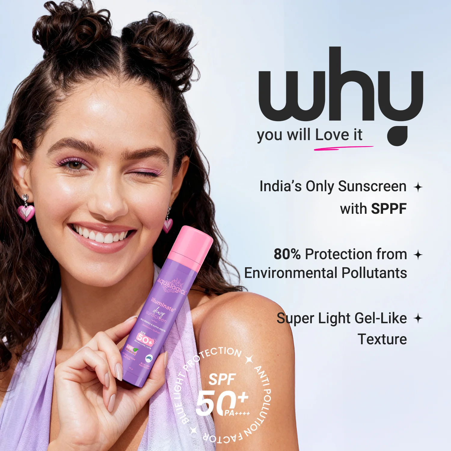 Illuminate+ Dewy Sunscreen In-Vivo Tested SPF 50+ PA++++ with Wild Berries & Alpha Arbutin - 50 g - Image 4
