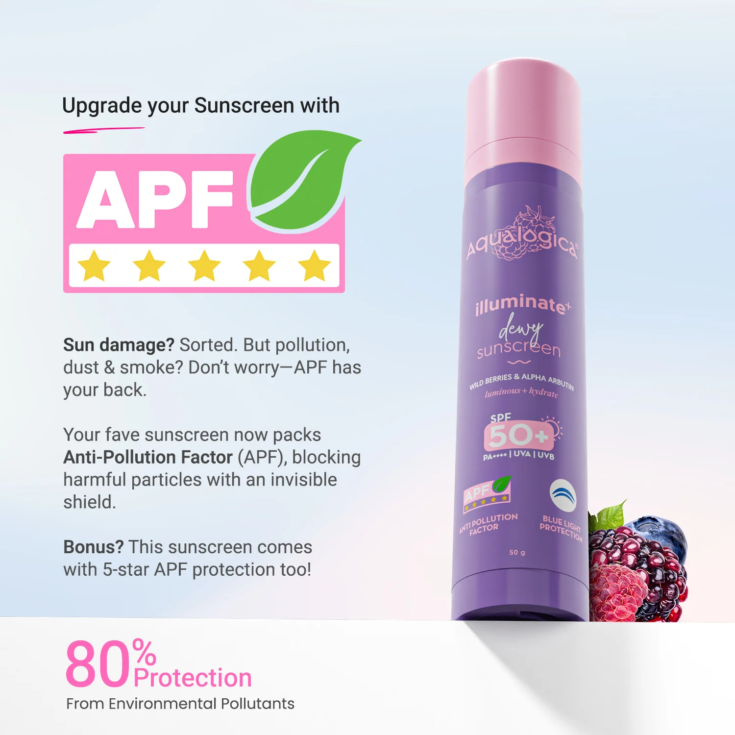 Illuminate+ Dewy Sunscreen In-Vivo Tested SPF 50+ PA++++ with Wild Berries & Alpha Arbutin - 50 g - Image 5