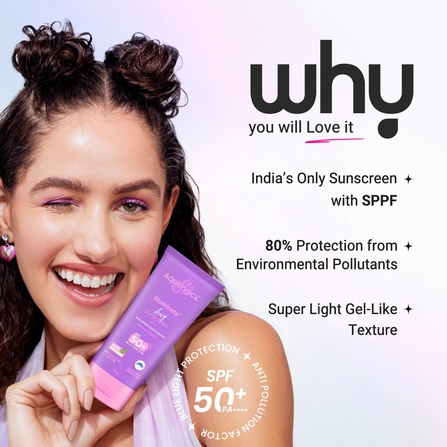 Illuminate+ Dewy Sunscreen In-Vivo Tested SPF 50+ PA++++ with Wild Berries & Alpha Arbutin - 80 g - Image 4