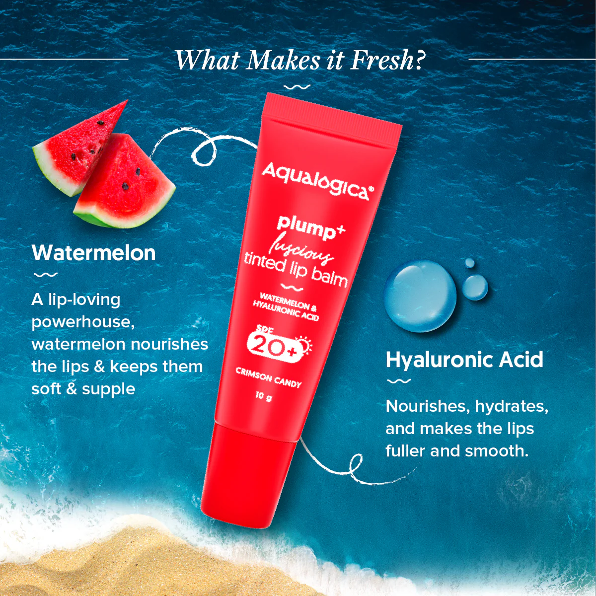 Crimson Candy Plump+ Luscious Tinted SPF 20+ Lip Balm with Watermelon & Hyaluronic Acid - 10g - Image 5