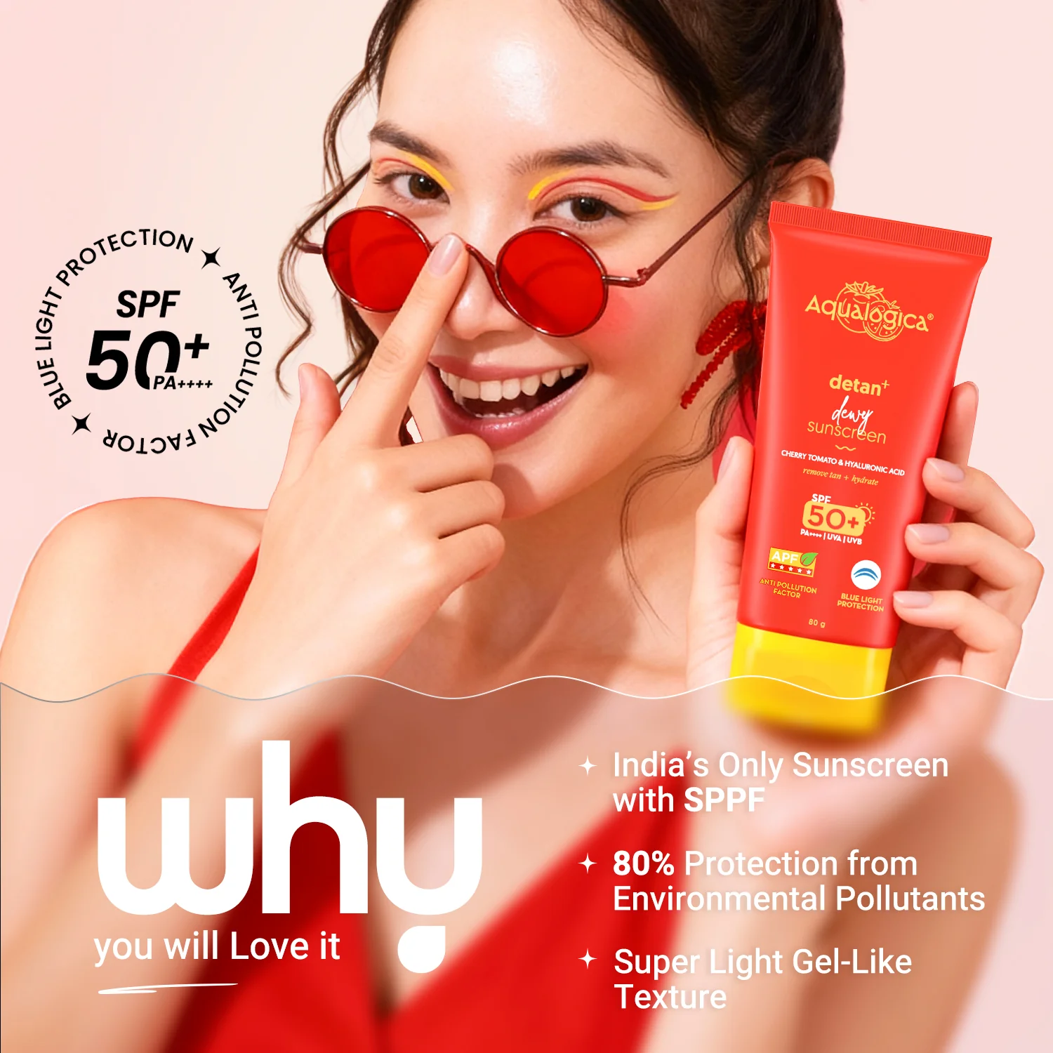 Detan+ Dewy Sunscreen In-Vivo Tested SPF 50+ PA++++ with Anti Pollution Factor (APF) | UVA/B & Blue Light Protection - 80g - Image 5