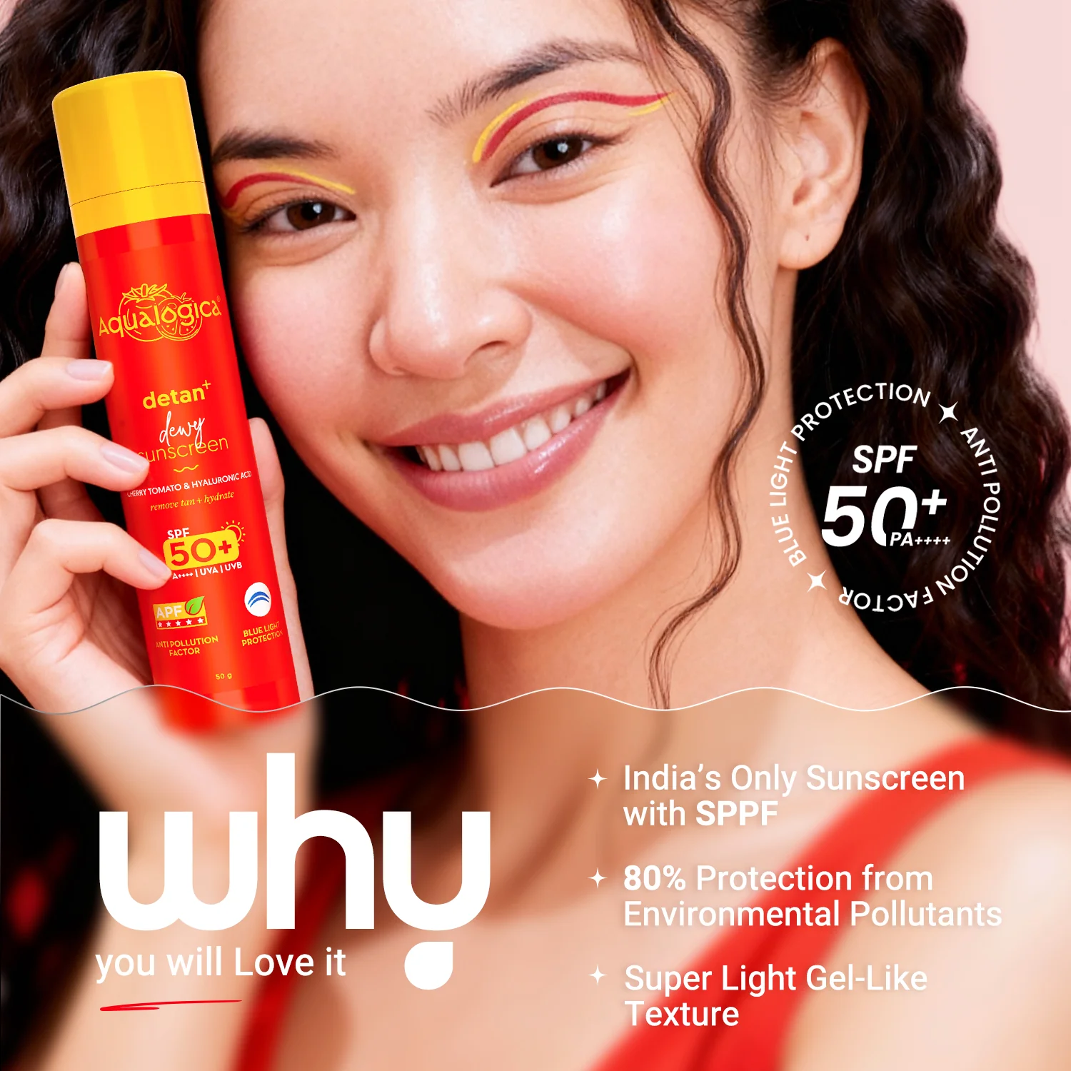 Detan+ Dewy Sunscreen In-Vivo Tested SPF 50+ PA++++ with Cherry Tomato & HA - 50 g - Image 5