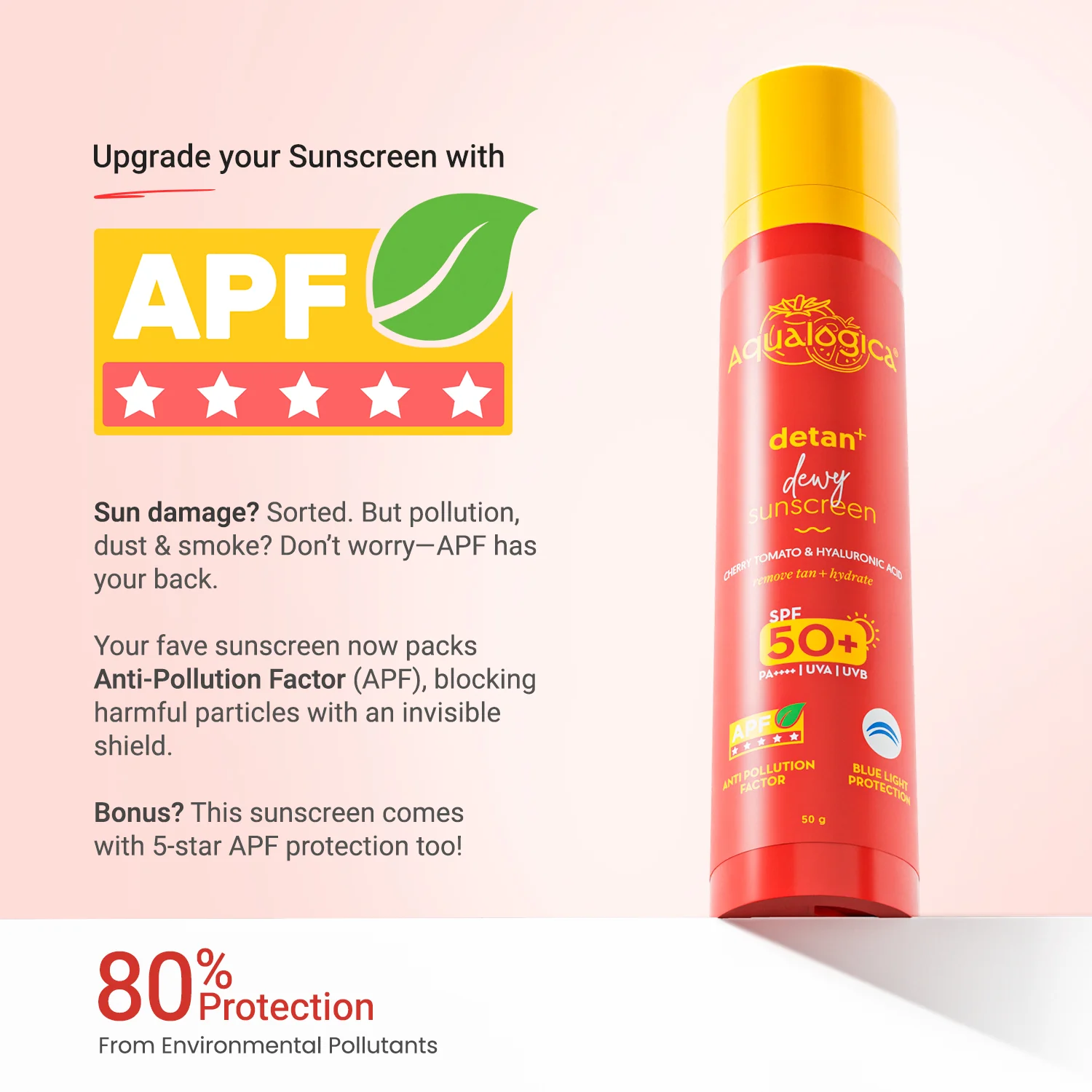 Detan+ Dewy Sunscreen In-Vivo Tested SPF 50+ PA++++ with Cherry Tomato & HA - 50 g - Image 9