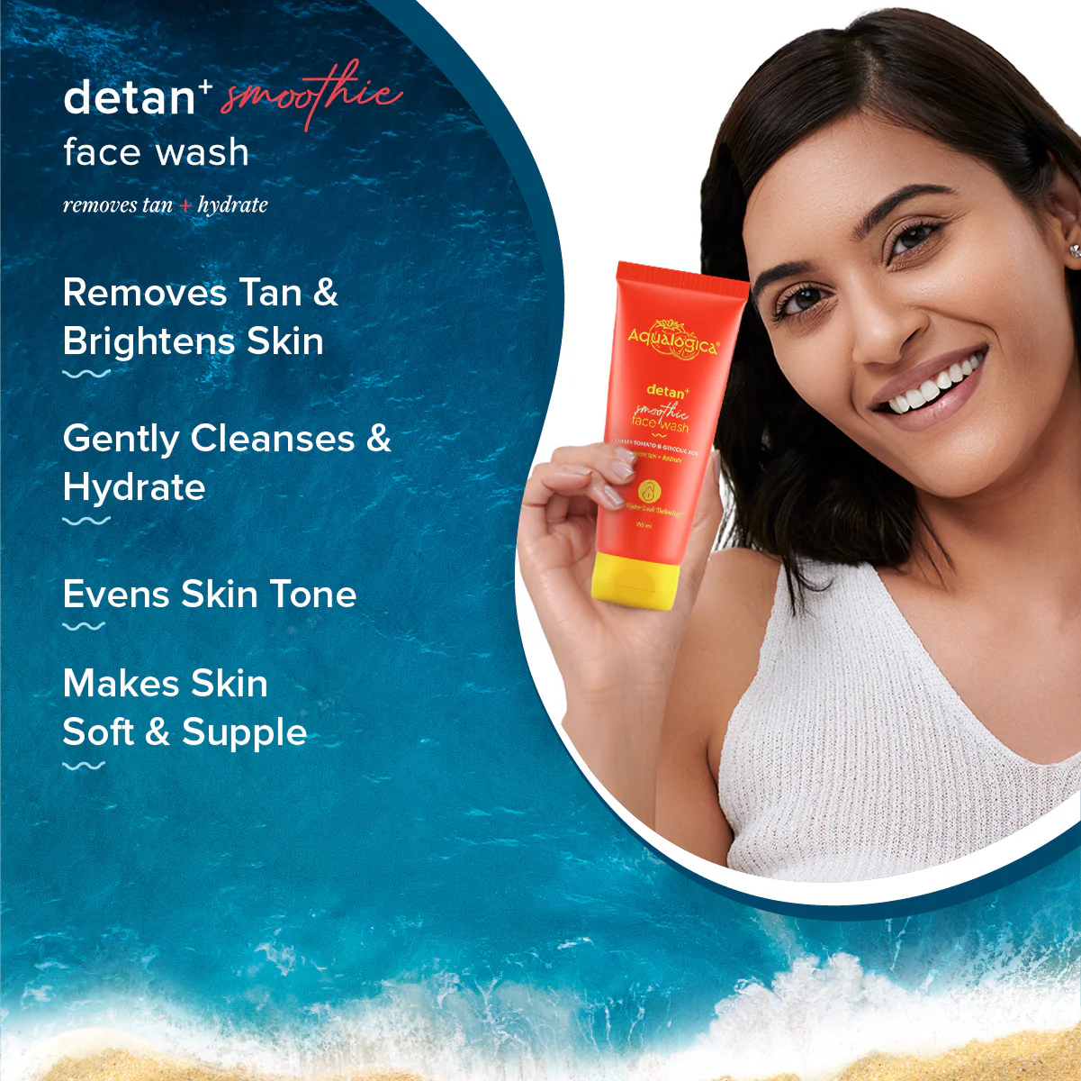 FREEBIE Detan+ Smoothie Face Wash with Cherry Tomato & Glycolic Acid for Tan Removal - 100ml - Image 3