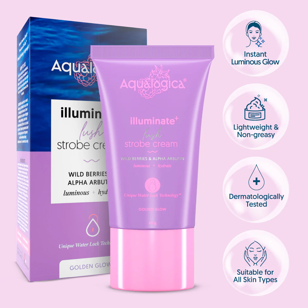 Illuminate+ Lush Strobe Cream with Wild Berries & Alpha Arbutin for Instant HD Glow - 30g - Image 2