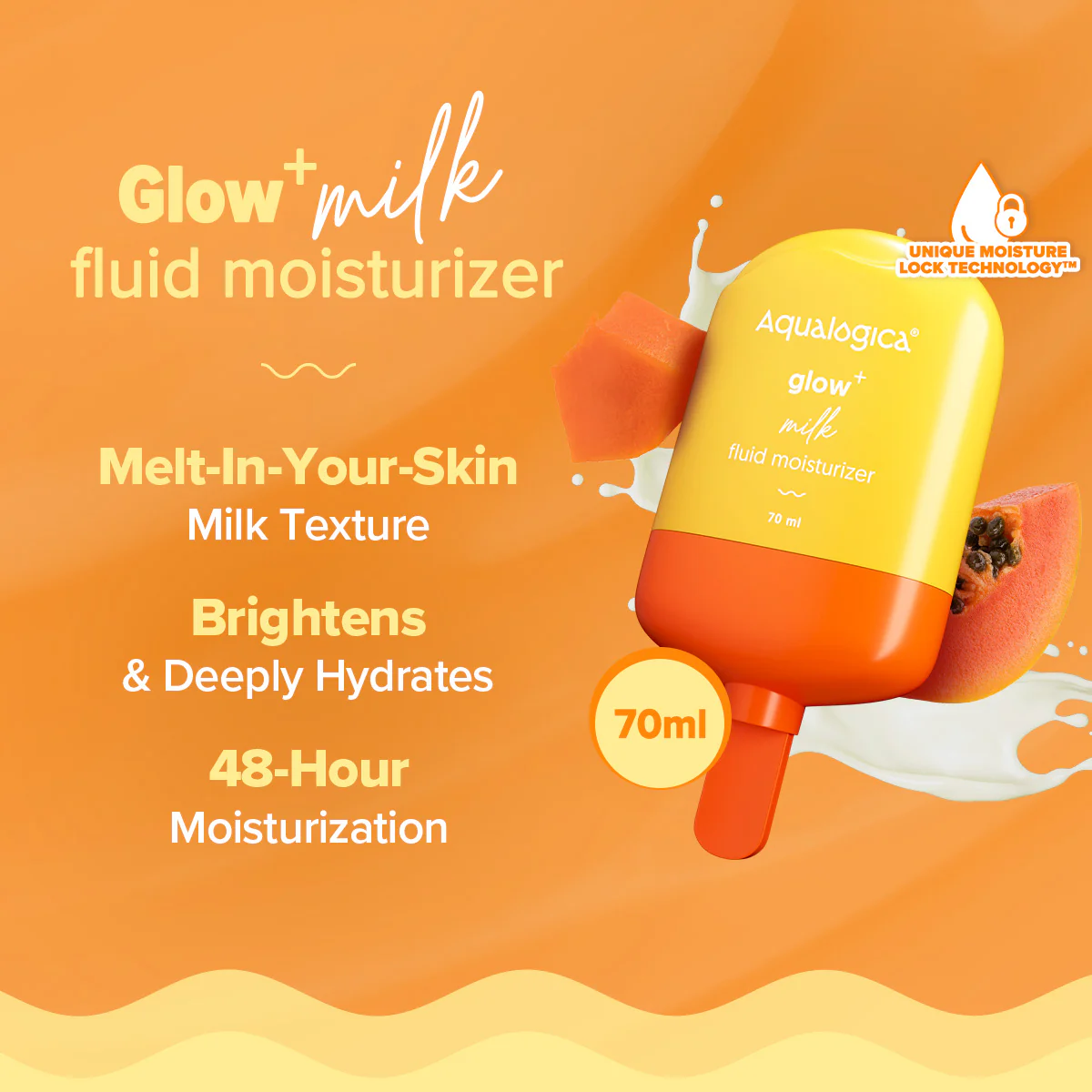 Glow+ Milk Fluid Moisturizer- (70ml) - Pack of 2 - Image 2