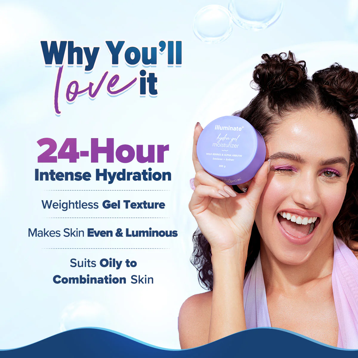 Illuminate + Hydra Gel Moisturizer with Wild Berries & Alpha Arbutin - 200g (Pack of 2) - Image 4