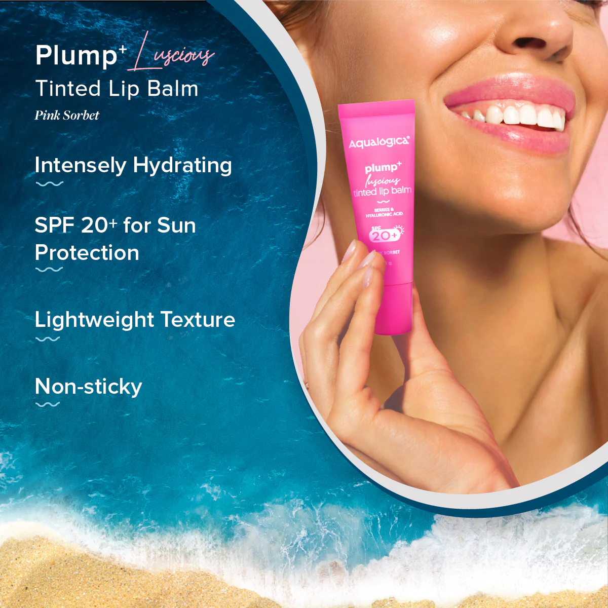 Pink Sorbet Plump+ Luscious Tinted Lip Balm - 10g (Pack of 2) - Image 3