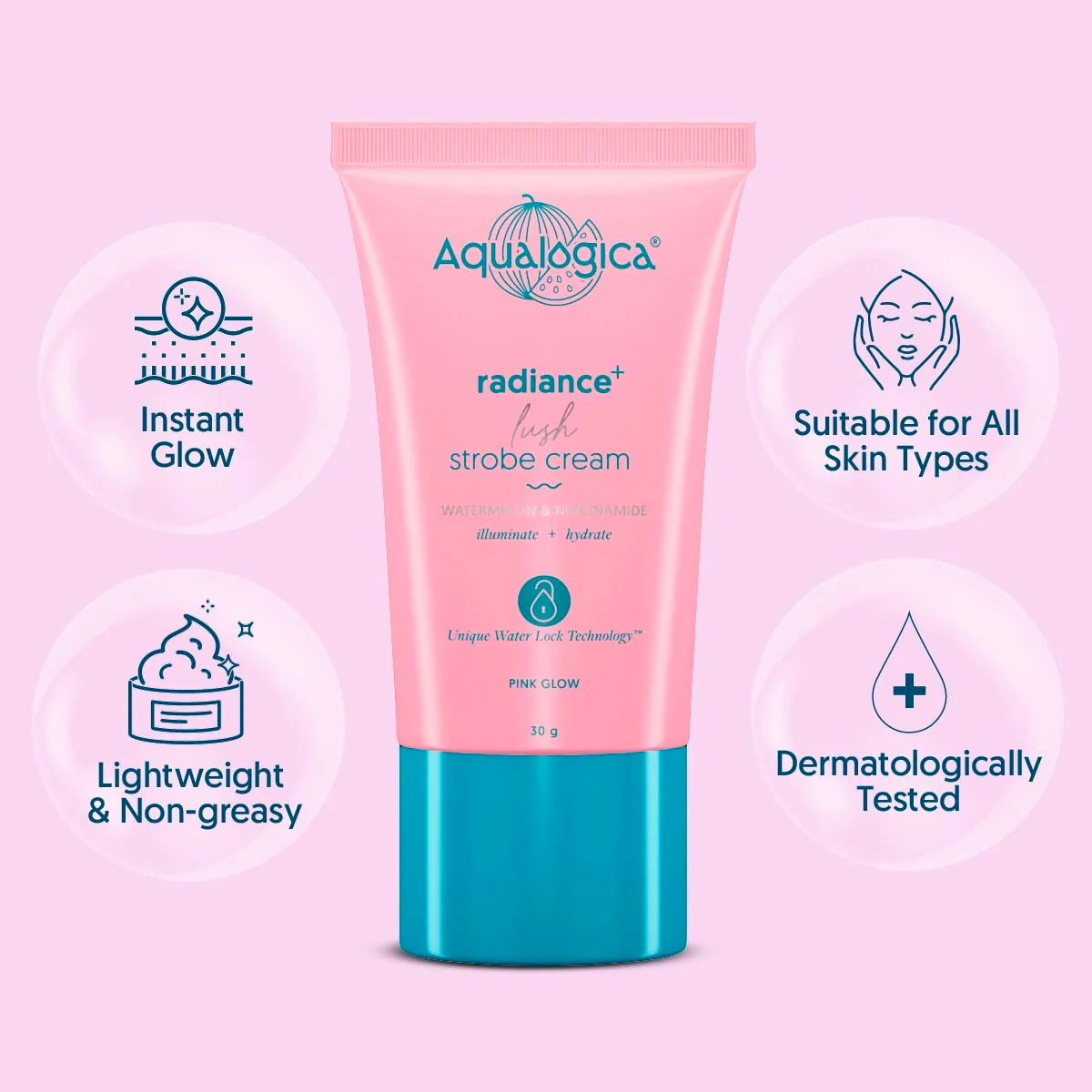 Radiance+ Lush Strobe Cream with Watermelon & Niacinamide for Instant HD Glow - 30g - Image 2