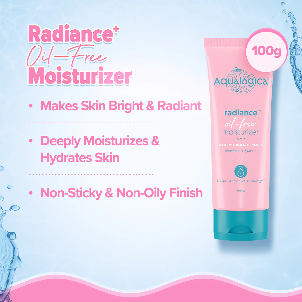 Radiance+ Oil Free Moisturizer with Watermelon and Niacinamide - 100g (Pack of 2) - Image 2