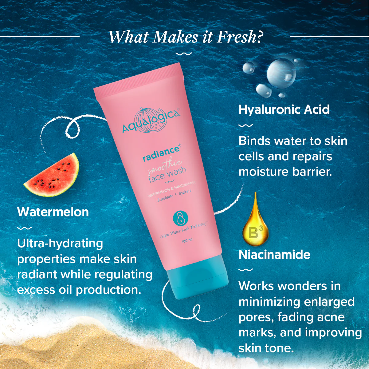 Radiance+ Smoothie Face Wash with Watermelon & Niacinamide for Clear & Oil-Free Skin - 100ml - Image 4