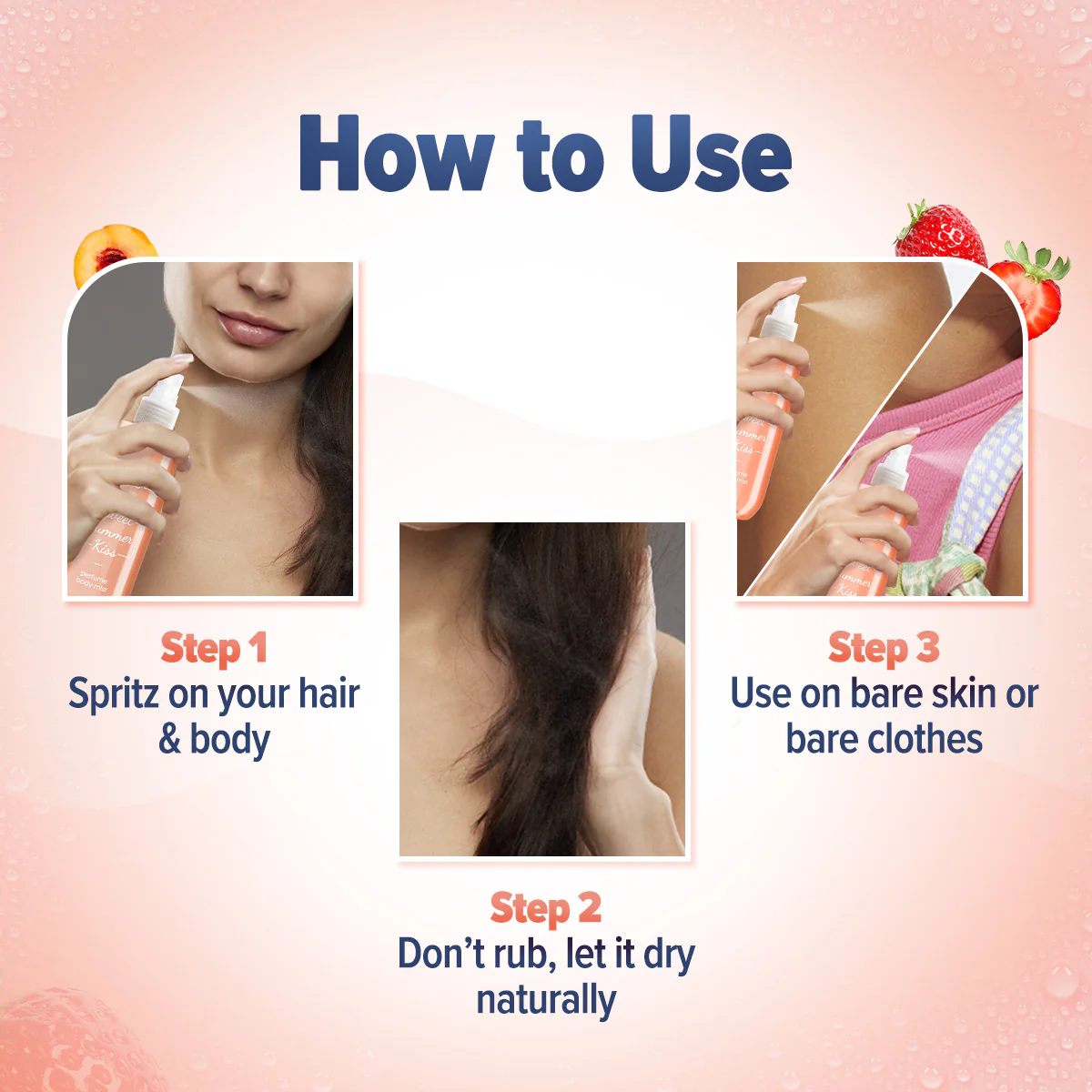 Refresh+ Sweet Summer Kiss Perfume Body Mist with Zemea and Hyaluronic Acid 150 ml - Image 5