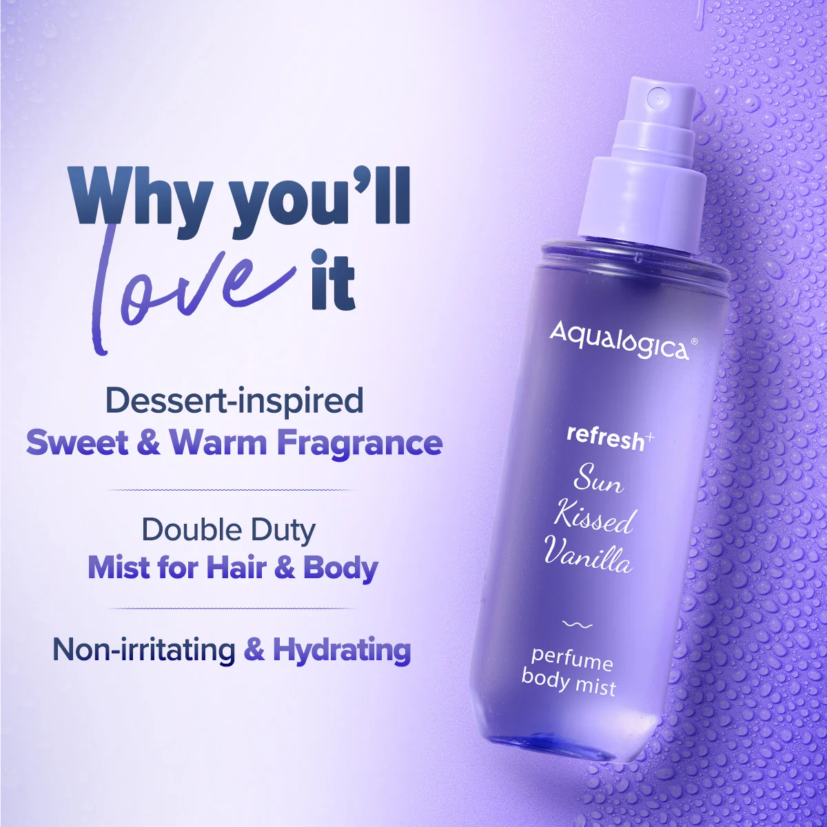 Refresh+ Sun Kissed Vanilla Perfume Body Mist with Zemea & Hyaluronic Acid - 150 ml (Pack of 2) - Image 3