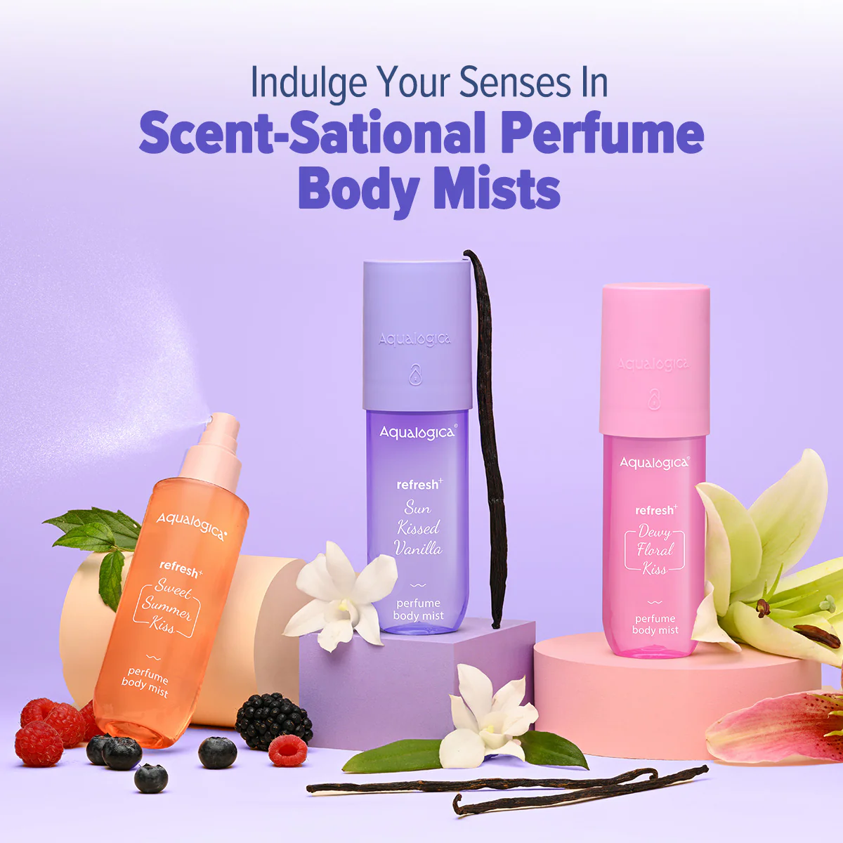 Refresh+ Sun Kissed Vanilla Perfume Body Mist with Zemea & Hyaluronic Acid - 150 ml (Pack of 2) - Image 8