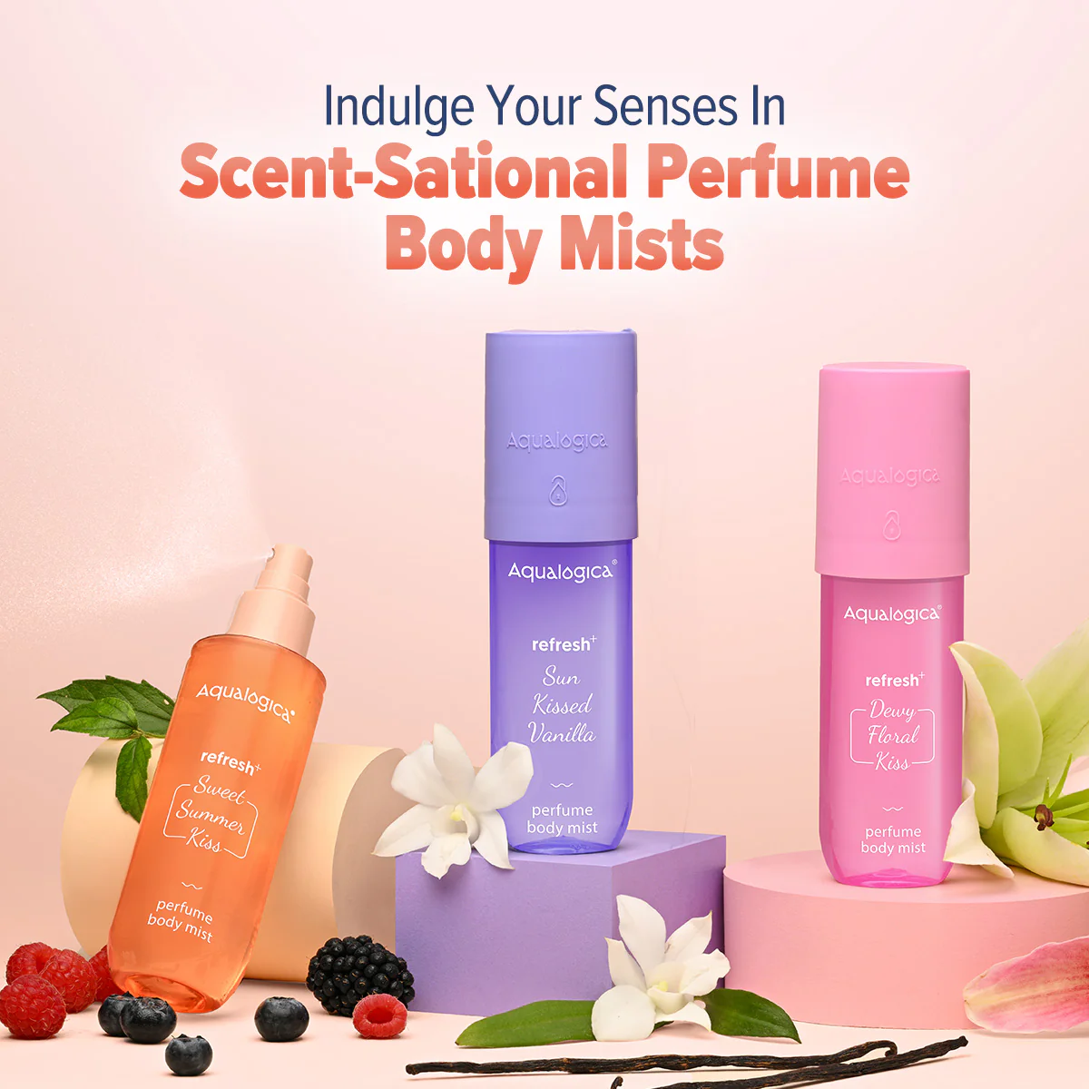 Refresh+ Sweet Summer Kiss Perfume Body Mist with Zemea and Hyaluronic Acid- 150 ml (Pack of 2) - Image 7