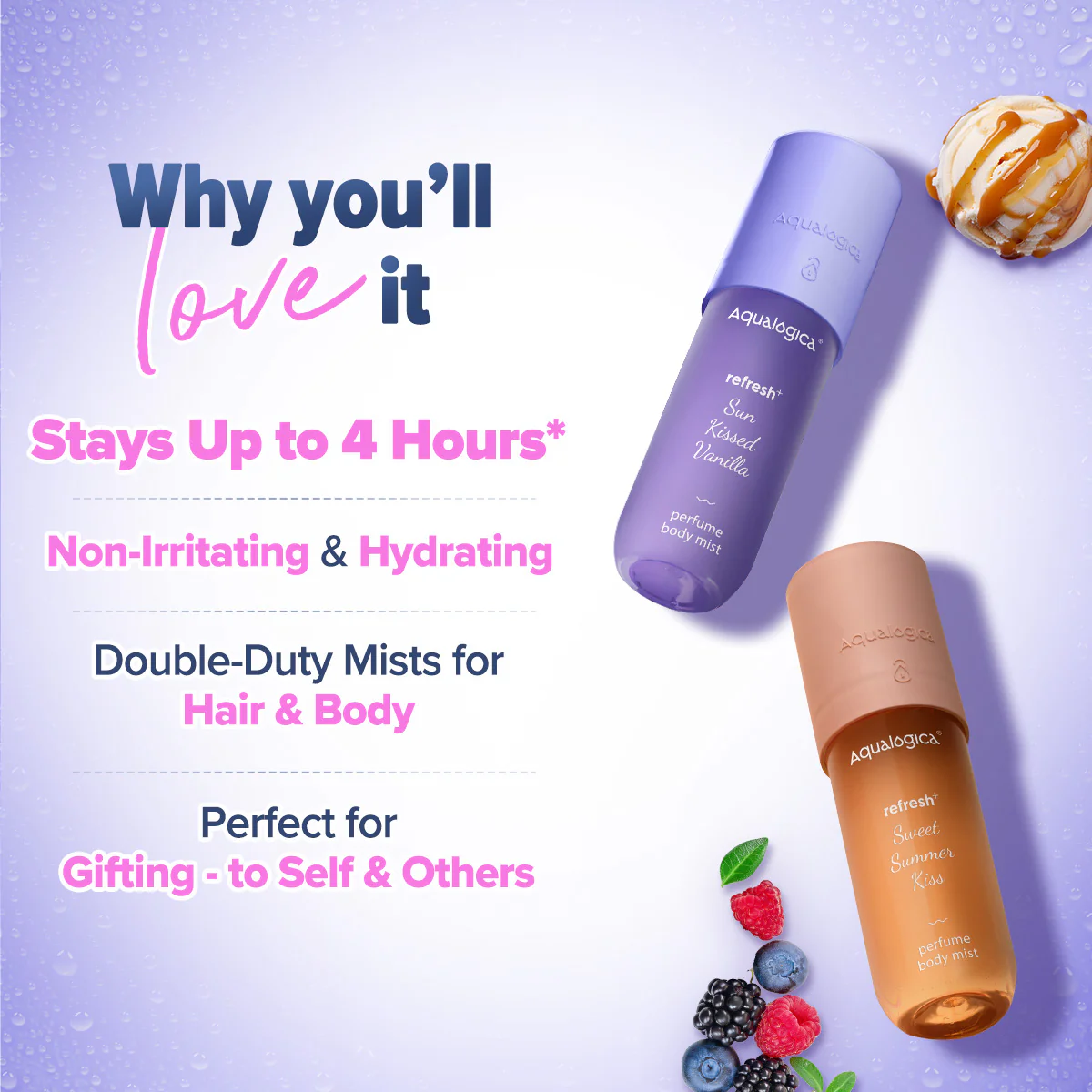 Refresh+ Sweet Vanilla & Sensual Strawberry Body Mist Duo - Image 4